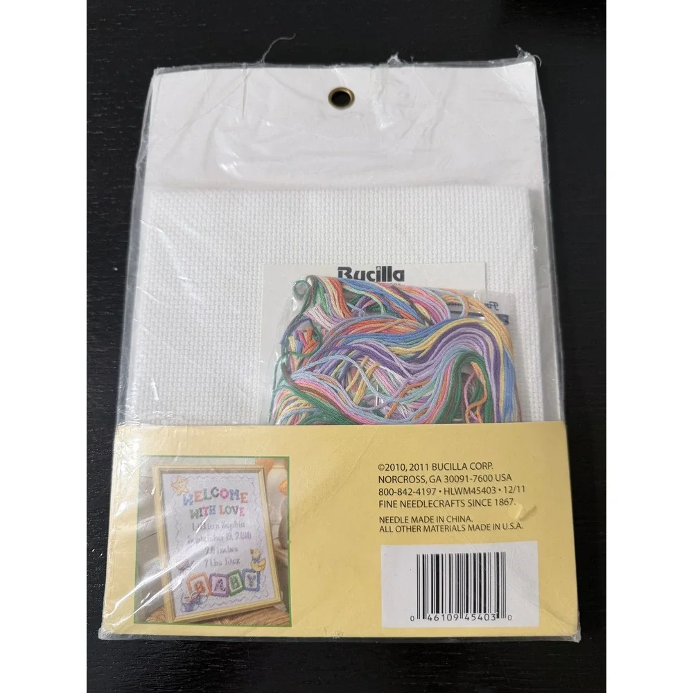 Bucilla Baby Blocks Birth Record Counted Cross Stitch Kit‎ WM45403 9x11.5 NEW